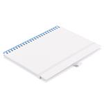 Notes - zápisník koženkový SIMPLY A5 linkovaný - bílá/světle modrá spirála