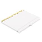 Notes - zápisník koženkový SIMPLY A5 linkovaný - bílá/žlutá spirála