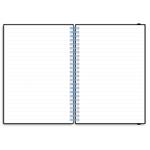 Notes - zápisník koženkový SIMPLY A5 linkovaný - černá/světle modrá spirála