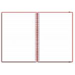 Notes - zápisník koženkový SIMPLY A5 linkovaný - červená/červená spirála