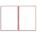 Notes - zápisník koženkový SIMPLY A5 linkovaný - červená/červená spirála