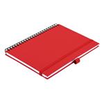 Notes - zápisník koženkový SIMPLY A5 linkovaný - červená/zelená spirála