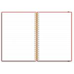 Notes - zápisník koženkový SIMPLY A5 linkovaný - červená/žlutá spirála