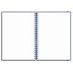 Notes - zápisník koženkový SIMPLY A5 linkovaný - modrá/modrá spirála