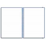 Notes - zápisník koženkový SIMPLY A5 linkovaný - modrá/světle modrá spirála