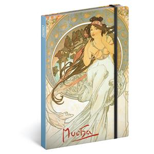 Notes - zápisník linkovaný A5 - Alfons Mucha - Hudba