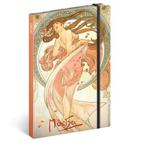 Notes - zápisník linkovaný A5 - Alfons Mucha - Tanec