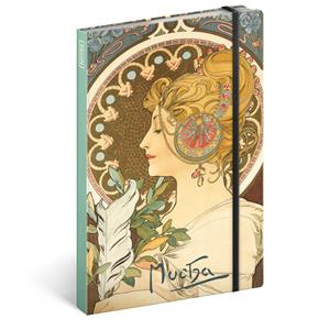 Notes Pero - Alfons Mucha A5 - nelinkovaný