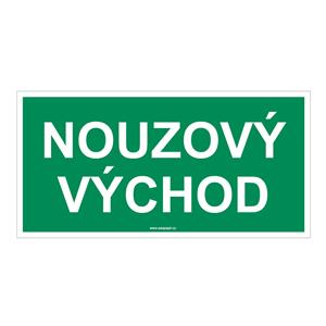 Nouzový východ - bezpečnostní tabulka, plast 1 mm 400x200 mm