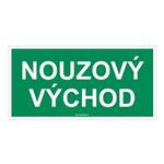 Nouzový východ - bezpečnostní tabulka, plast 1 mm 400x200 mm