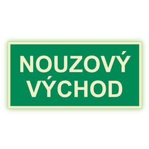 Nouzový východ - fotoluminiscenční tabulka, plast 1 mm 200x100 mm