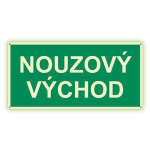 Nouzový východ - fotoluminiscenční tabulka s dírkami, plast 2 mm 400x200 mm