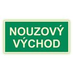 Nouzový východ - fotoluminiscenční tabulka, samolepka 300x150 mm