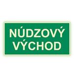 Núdzový východ - fotoluminiscenčná tabuľka, plast 1 mm 400x200 mm