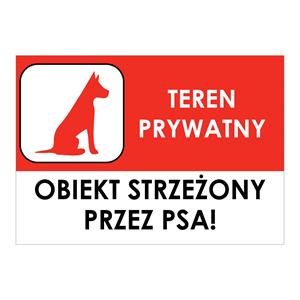 OBIEKT STRZEŻONY PRZEZ PSA, płyta PVC 1 mm, 210x148 mm