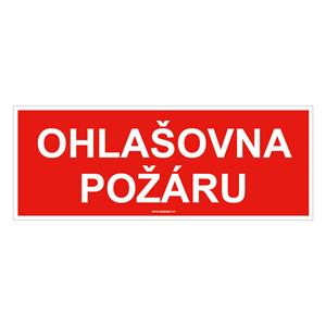 Ohlašovna požáru - bezpečnostní tabulka, samolepka 210x80 mm