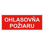 Ohlasovňa požiaru - bezpečnostná tabuľka, plast 2 mm s dierkami 210x80 mm