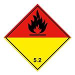 Organický peroxid nebezpečenstvo požiaru č 5.2, plast 1 mm,100x100 mm