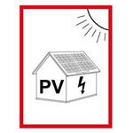 Označení FVE na budově - PV symbol - bezpečnostní tabulka, plast 0,5 mm (A6) 105 x 148 mm