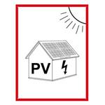 Označení FVE na budově - PV symbol - bezpečnostní tabulka, plast 2 mm s dírkami 45 x 60 mm