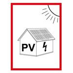 Označení FVE na budově - PV symbol - bezpečnostní tabulka, samolepka (A5) 148 x 210 mm