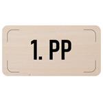 Označení podlaží - 1. PP, dřevěná tabulka, 300 x 150 mm
