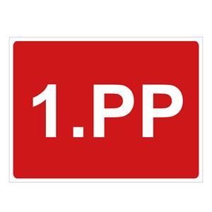 Označení podlaží - 1.PP, plast 2 mm, 200x150mm