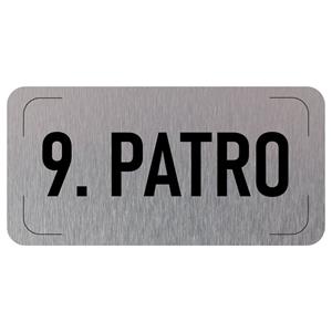 Označení podlaží - 9. patro, hliníková tabulka, 300 x 150 mm