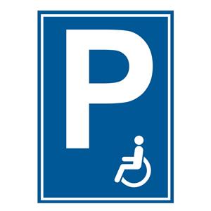 PARKING DLA NIEPEŁNOSPRAWNYCH - znak BHP, płyta PVC A4, 2 mm