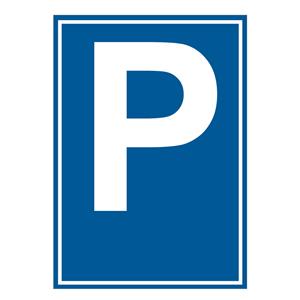 PARKING - znak BHP, płyta PVC A4, 1 mm