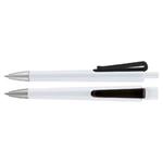 Plastové kuličkové pero Trisha - bílá/černá
