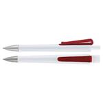 Plastové kuličkové pero Trisha - bílá/červená