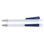 Plastové kuličkové pero Trisha - bílá/modrá