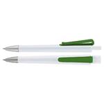 Plastové kuličkové pero Trisha - bílá/zelená