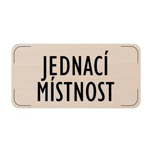 Popis místnosti - cedulka na dveře - Jednací místnost, dřevěná tabulka, 160 x 80 mm