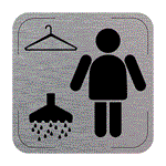 Popis místnosti - cedulka na dveře - Šatna se sprchou muži, hliníková tabulka, 80 x 80 mm