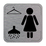 Popis místnosti - cedulka na dveře - Šatna se sprchou ženy, hliníková tabulka, 80 x 80 mm