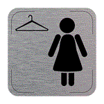 Popis místnosti - cedulka na dveře - Šatna ženy, hliníková tabulka, 80 x 80 mm