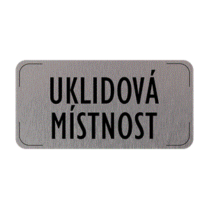 Popis místnosti - cedulka na dveře - Úklidová místnost, hliníková tabulka, 160 x 80 mm