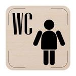 Popis místnosti - cedulka na dveře - WC muži, dřevěná tabulka, 80 x 80 mm
