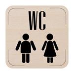 Popis místnosti - cedulka na dveře - WC muži/ženy, dřevěná tabulka, 80 x 80 mm