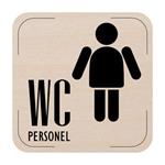 Popis místnosti - cedulka na dveře - WC personál muži, dřevěná tabulka, 80 x 80 mm