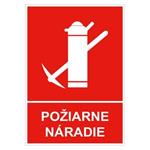 Požiarne náradie s textom - bezpečnostná tabuľka, plast 1 mm 148x210 mm