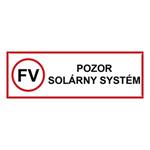 POZOR solární systém - bezpečnostní tabulka, plast 2 mm s dírkami 150 x 50 mm