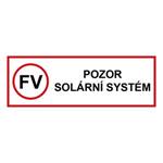 POZOR solární systém - bezpečnostní tabulka, samolepka 300 x 100 mm