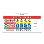 POZOR STAVBA 3 bezpečnostní banner s logem firmy- 200x100 cm