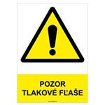 Pozor, tlakové fľaše - bezpečnostná tabuľka, plast 2 mm - A4