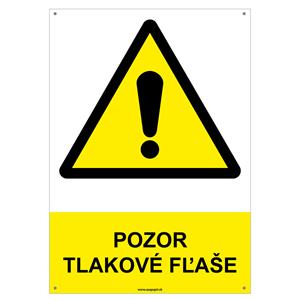 Pozor, tlakové fľaše - bezpečnostná tabuľka s dierkami, plast 2 mm - A4