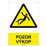 POZOR VÝKOP - bezpečnostní tabulka s dírkami, plast A4, 2 mm
