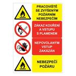 Pracoviště se zvýšeným požárním nebezpečím - zákaz kouření a vstupu s plamenem -nepovolaným vstup zakázán - nebezpečí…